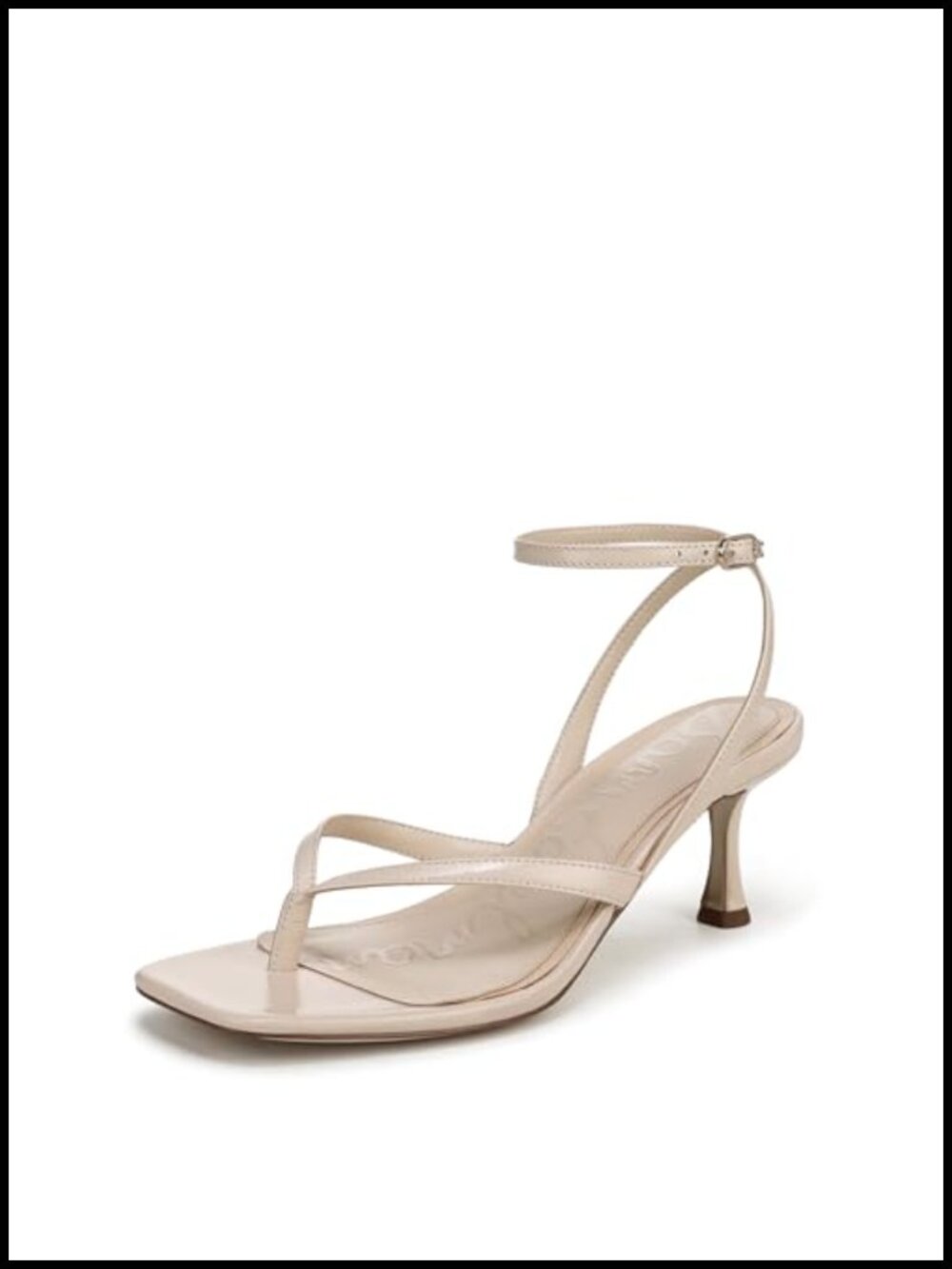 Women's Leather Kitten Heel Sandals Open Toe Ankle Strap Buckle
